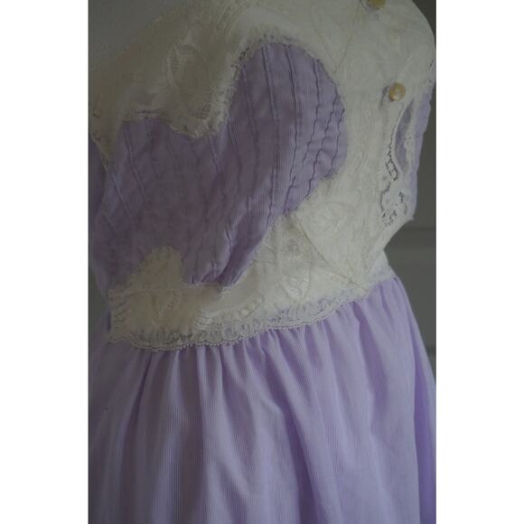 Lily of France Nightgown Medium Lace Purple Vintage - Picture 5 of 7